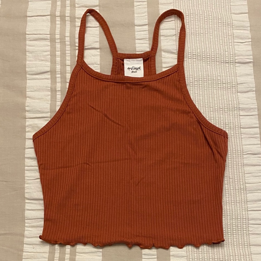 Burnt Orange Cropped Tank Top